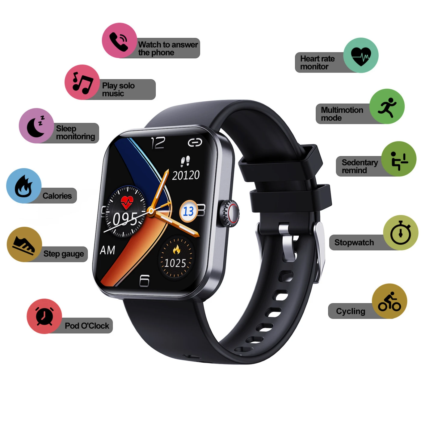 Cross-border F57L smart watch 1.91 HD IPS large screen waterproof heart - 3