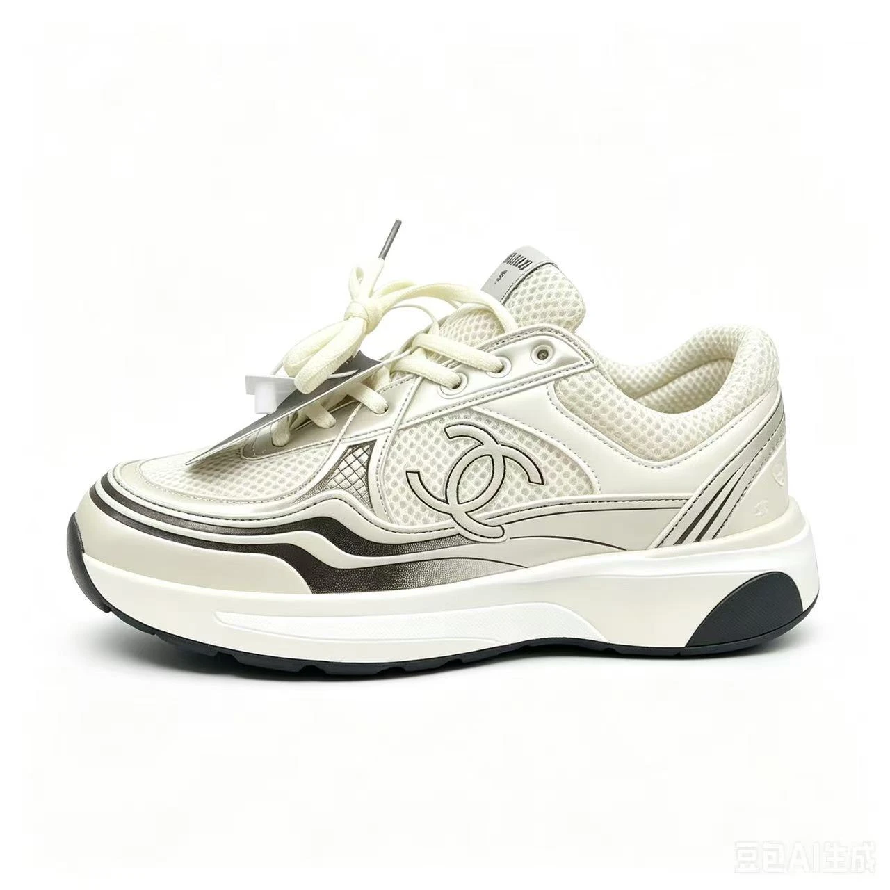 Cross-Border Putian 23C Chanel-Style Sneakers 2026 New Thick-Soled Color-Blocking Height-Increasing Dad Shoes Couple Casual Shoes - 1