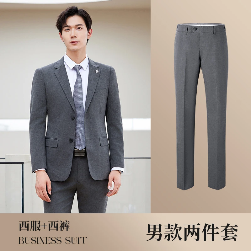 Tencel Wool Suit Men's Business Manager Slim Work Women's Suit Jacket Formal Navy Blue - 20