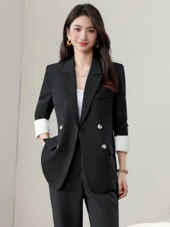 Black Suit suit Women 2025 New Spring and Autumn High-end Professional Broadcasting Host Overalls Suit suit Women