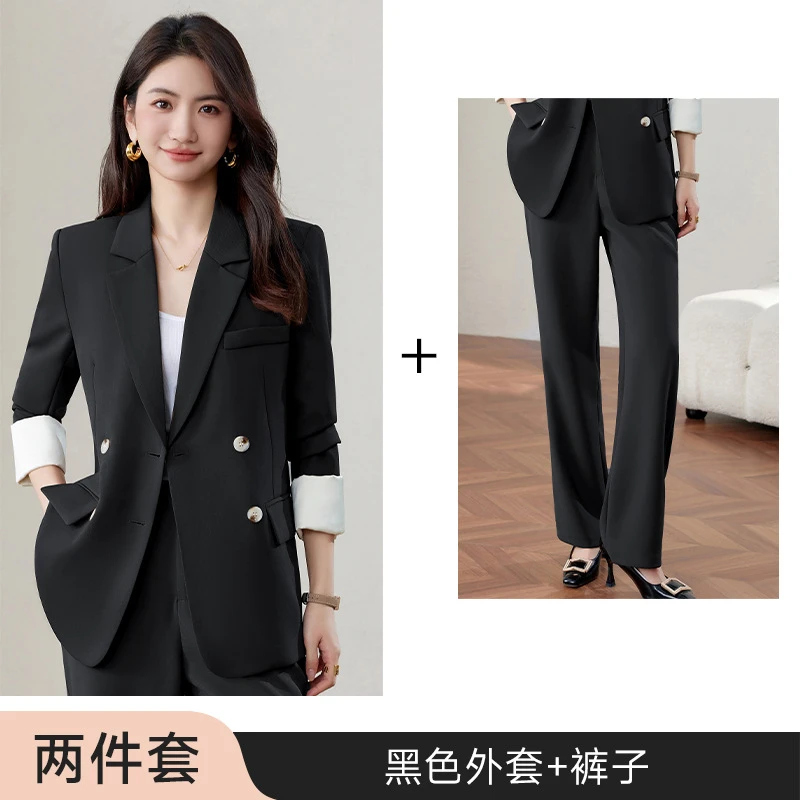 Black Suit suit Women 2025 New Spring and Autumn High-end Professional Broadcasting Host Overalls Suit suit Women - 7