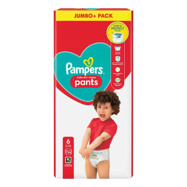 Pampers Baby Dry Nappy Pants Size 6 Pack Of 54 Jumbo + Pack