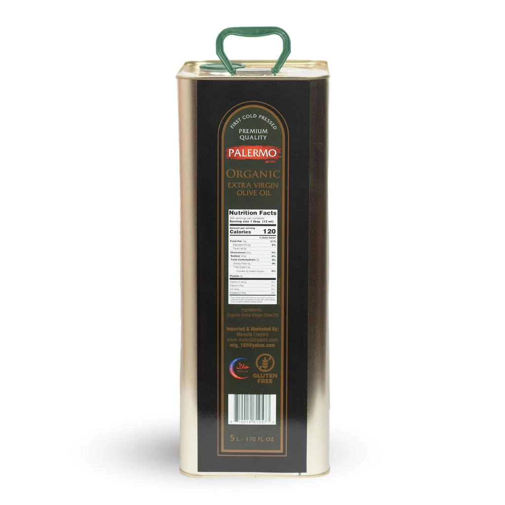 Palermo Organic Extra Virgin Olive Oil Tin 5 Liter - 2