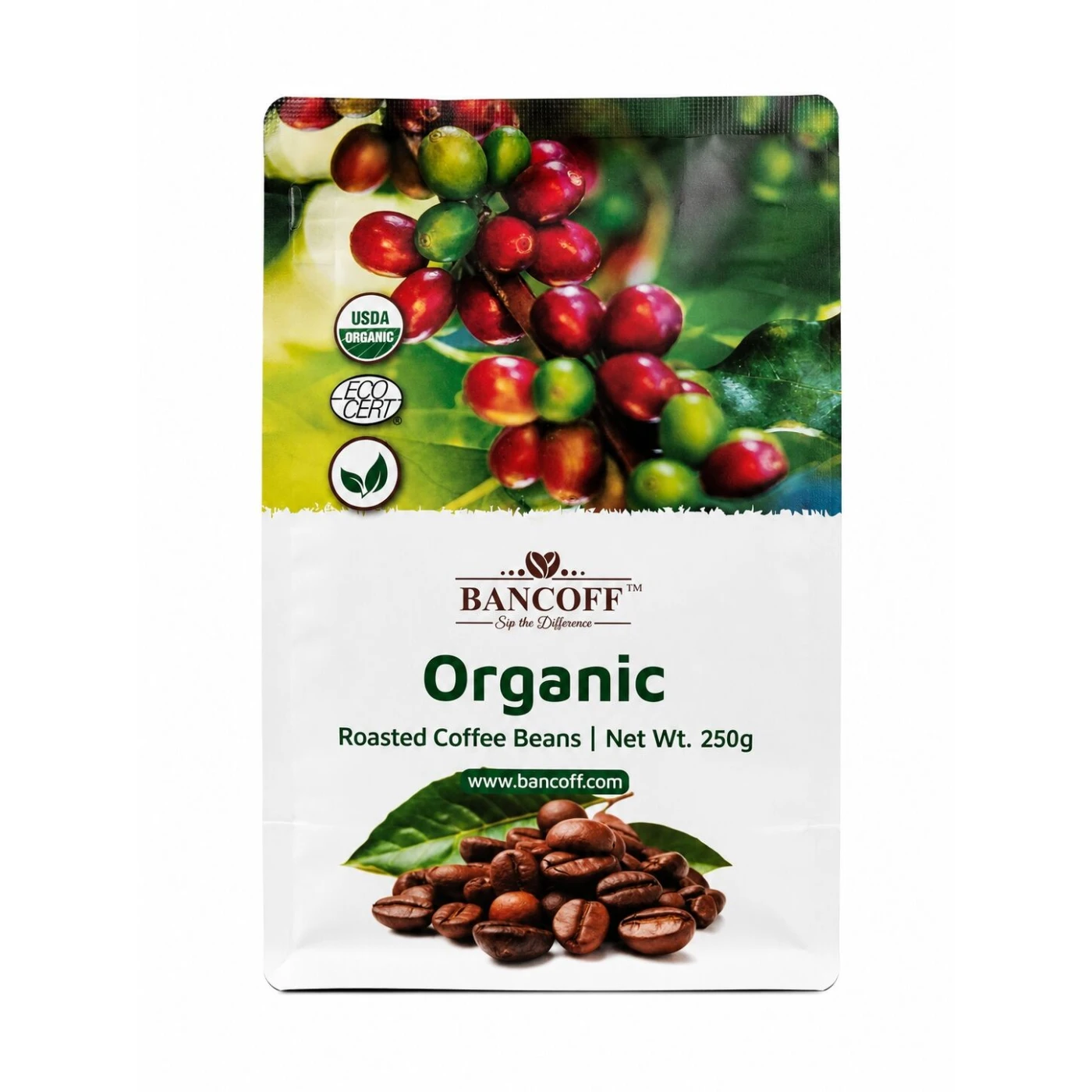 BANCOFF Organic Roasted Coffee Beans- 250g - 3
